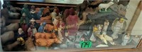 Nativity Figurines, Chickens, Roosters. Plaster,