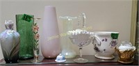Franz Porcelain Vase, Crackle Glass, Enamel