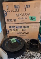 2 Boxes New Mikasa Matrix Black Dishes. Fk702