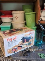 Vintage Tupperware Canisters, Fry All, Cutting
