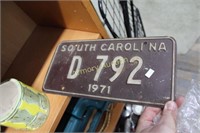 1971 SOUTH CAROLINA LICENSE TAG