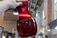 RUBY GLASS VASE