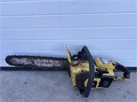 Yellow John Deere chainsaw