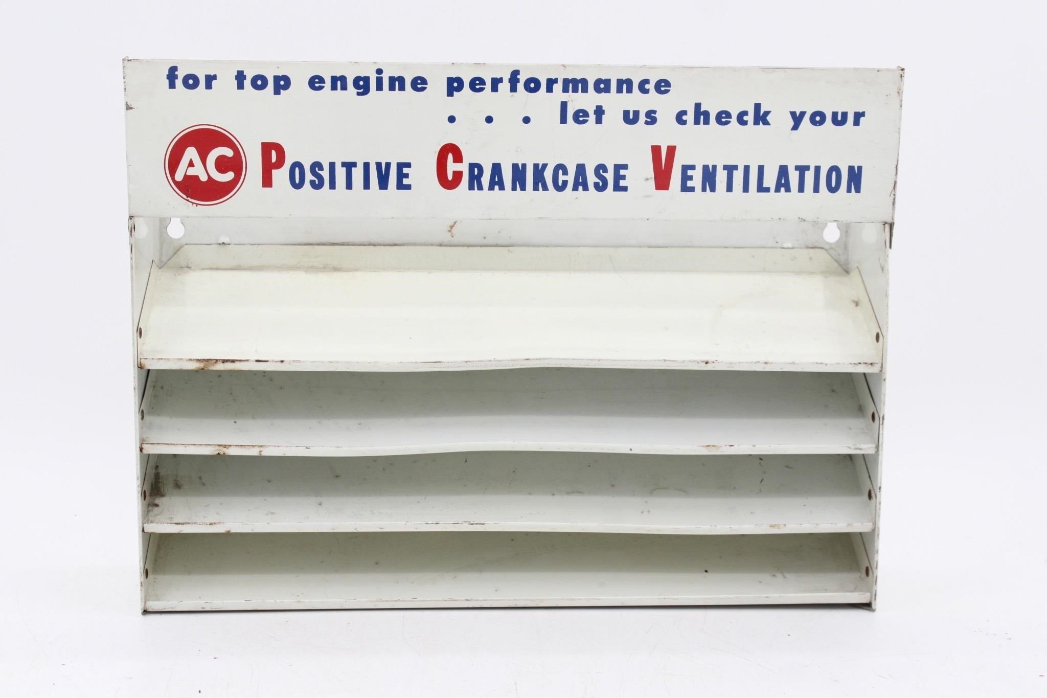 Vintage AC Crankcase Metal Automotive Display Rack