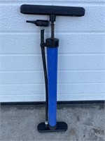 Blue bicycle pump