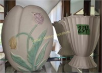 Spode 10" Oval Vase, Signed Tulip Vase