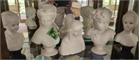 5 Bisque Busts. J&tb Autumn. Madonna, Etc