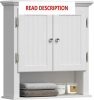 $66  UTEX Wall Cabinet  Wood  White  Over Toilet
