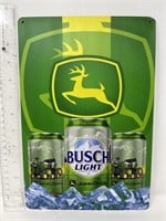 Metal sign- Busch Beer/John Deere
