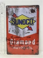 Metal sign- Sunoco Diamond Motor Oil