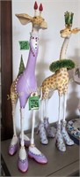 2 Patience Brewster Giraffe Figurines 25" Tall.