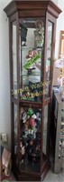 Cherry Curio Cabinet. Contents Not Included