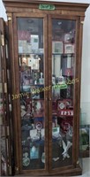 Cherry Display Cabinet. Contents Not Included