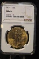 1924 $20 St. Gaudens Pre-33 Gold Coin
