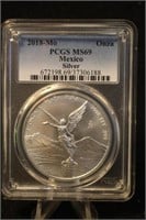 2018-Mo MS69 Mexico Silver Onza Certifed