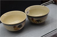 2 Gibson Rooster Cereal Bowls