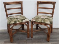 Pair of vintage rattan side chairs