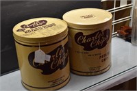 2 Vintage Charles Chips Tins