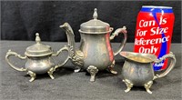 Vintage Silver Plate Ornate Tea Set-Lot