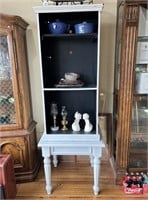 White Wooden Bookshelf w/ Table Base