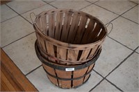 2 Wooden Fruit Baskets