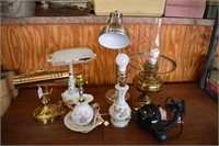 Assortment of 7 Table and Desk Lamps