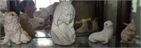 4 Cybis Porcelain Figurines. Woman, Cat, Seal,