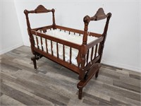 Antique rocking baby cradle patent 1875 working