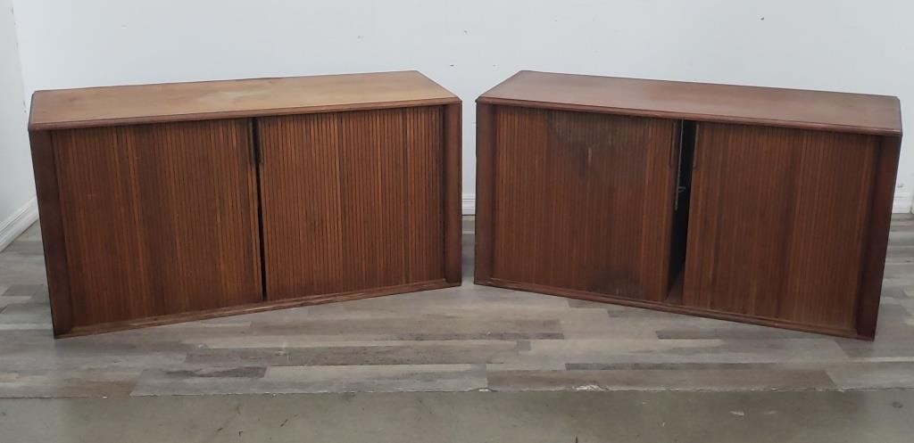 Pair of Barzilay mid century modern cabinet as is