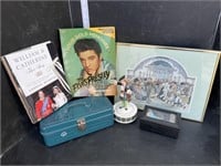 Lot- books, music boxes, misc