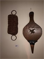 Wall decor basket and bellows