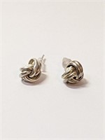 .925 Silver Knot Earrings   C
