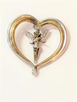 Silver "Tinker Bell" Heart Pendant  T