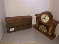 United mantle clock and tissue box