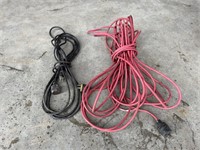 2 extension cords- black & red