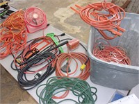 electric cord lot tote full