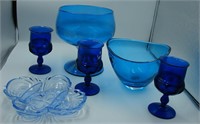 Cambridge Glass Blue Crystal Caprice & More