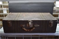 Antique Shwayder Metal Suitcase w/ Asst. Fabrics
