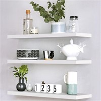 $23  Set of 3 White Floating Shelves 15x10x2 inche
