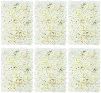 $120  24 X 16 Inch White Roses Wall Decor  6 Pack