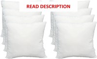 $34  8 Luxury Pillow Inserts  18x18 Inch Microfibe