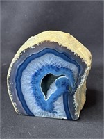 Polished agate geode section
