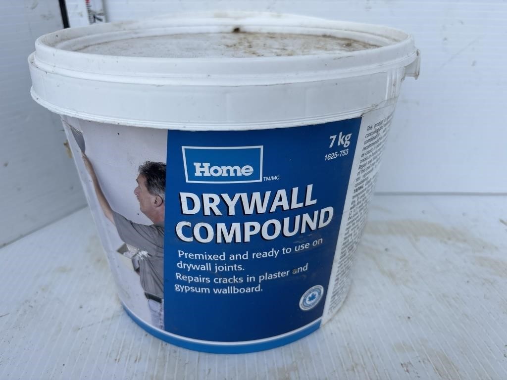 Pail of dry wall compound