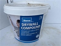 Pail of dry wall compound