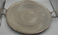 Silver Plated LB Embossed Plate Bowl w/Handles 22"