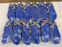 Lot of 12 Flip Flops Sandals Sizes 6-10 Blue