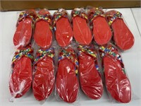 Lot of 11 Flip Flops Sandals Sizes 6-10 Red