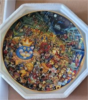 "Meowdi Gras" collector's plate by Bill Blatt