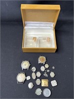 Group of Bulova watch parts only in case