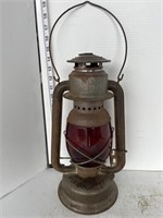 Beacon oil lantern w/ red glass